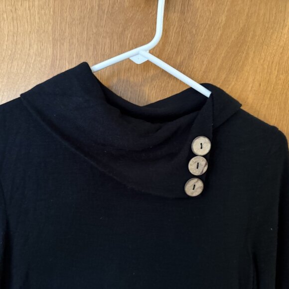 Ya Los Angeles Women Sweater Dress Black Size Medium Long Sleeve Cowl Neck - Picture 5 of 7